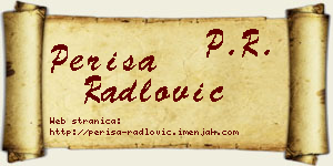 Periša Radlović vizit kartica